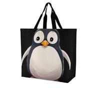 Borsa Shopper Cute Penguin Borse Tote Shopper Riutilizzabile Lavabile Borsone Da Viaggio, Per Yoga, Quotidiano Vita, Donna, 50x40cm