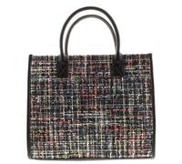 Borsa Shopper da Donna Borsa Tweed Stile Matilda Zip Nero Taglia Unica