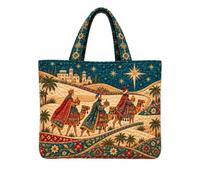 Borsa shopper da donna, trapuntata, religiosa, grande | Borsa tote per la scuola, per inverno, feste, regali, shopping, università, palestra, spiaggia