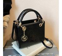 Borsa shopper donna di grande capacità, borsa donna di moda di lusso, texture goffrata coccodrillo, colore nero, tracolla regolabile, borsa per donna elegante e di lusso, miglior regalo per la festa d