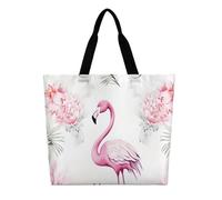 Borsa Shopper Flamingo Tote Bag Per Viaggi | riutilizzabile Tote Bag Casual Borse della spesa a spalla singola Per viaggi regali positivi lavoro