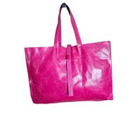 Borsa shopper in vera pelle morbida Made in Italy borsa a tracolla Fuxia