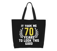 Borsa Shopper It Took Me 70 Years To Look This Good Borsa Donna Tote In Tela Con Manici Grande Capacità Tracolla, Per Lavoro, Shopping, Spiaggia, 50x40cm