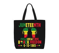 Borsa Shopper Juneteenth Free-Ish Since 1865 Celebrate Black Freedom Borse Tote Shopper Riutilizzabile Lavabile Shopper In Tela, Per Donna, Yoga, Spiaggia