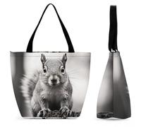 Borsa Shopper Light Gray Squirrel Borse Della Spesa A Spalla Singola Resistente Tote Bag Riutilizzabile Shopping Bags Per Lavoro Regali Per Compleanno Viaggi