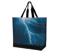 Borsa Shopper Light-Ning Strikes, Thunderstorms Tote Bag Resistente Shopping Bags Donna Borse Della Spesa A Spalla Singola Per Donne Fidanzate Lavoro Viaggi