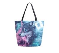 Borsa Shopper Light-Ning Wolf Borsa Spesa Riutilizzabile Tote Bag Resistente Shopping Bags Per Regali Per Compleanno Donne Fidanzate Viaggi