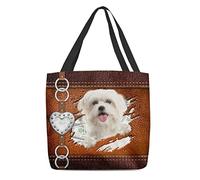 Borsa Shopper Maltese Money Inside Multifunzionale Borsa A Shopper Donna Casual Tote Bag Per Lavoro Ufficio Palestra