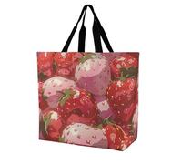 Borsa Shopper Many Red Strawberries Print Borsa Da Piscina Personalizzata Con Manici Borsone Da Viaggio, Per Yoga, Scuola, Shopping, 50x40cm