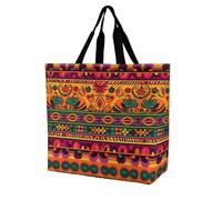 Borsa Shopper Mexican Folk Art Boho Printed Handbag Shopping Tote Bag Resistente Borse Della Spesa A Spalla Singola Per Viaggi Lavoro Regali Per Compleanno