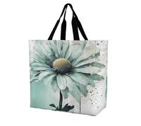 Borsa Shopper Mint Green Watercolor Flower Borsa Da Piscina Con Manici Lavabile Borsone Da Viaggio, Per Scuola, Spiaggia, Yoga, 50x40cm