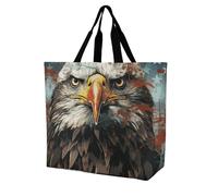 Borsa Shopper National Flag With Bald Eagle Borse Della Spesa A Spalla Singola Riutilizzabile Shopping Bags Donna Borsa Spesa Per Lavoro Regali Per Compleanno Viaggi