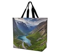 Borsa Shopper Norwegian Fjords Borsa Spesa Riutilizzabile Handbag Donna Borse Della Spesa A Spalla Singola Per Regali Per Compleanno Donne Fidanzate Lavoro