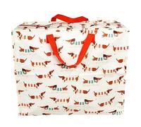 Rex London - Borsa gigante XXL, custodia con chiusura lampo - Sausage Dog/Bassotto