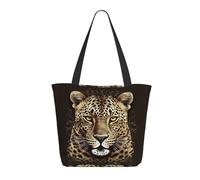 Borsa Shopper Patterned Leopard Head Handbag Resistente Borsa Spesa Donna Tote Bag Per Viaggi Regali Positivi Lavoro