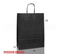BORSA SHOPPER SACCHETTO DI CARTA MANICO CORDINO COLORE NERO