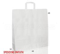 BORSA SHOPPER SACCHETTO DI CARTA MANICO PIATTINA COLORE BIANCO