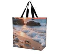 Borsa Shopper Sea Beach Sunset Borsa Spesa Shopping Shopping Bags Riutilizzabile Handbag Per Lavoro Viaggi Regali Per Compleanno