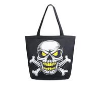 Borsa Shopper Skull Head Black Borse Della Spesa A Spalla Singola Shopping Tote Bag Resistente Borsa Spesa Per Regali Per Compleanno Donne Fidanzate Lavoro