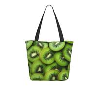 Borsa Shopper Slices Of Fresh Ripe Green Kiwi Borsa A Tracolla Grande Con Manici Casuale Borsone Da Viaggio, Per Spiaggia, Quotidiano Vita, Scuola, 50x40cm