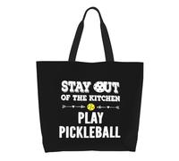 Borsa Shopper Stay Out Of The Kitchen Pickleball Borse Tote Shopper Grande Capacità Personalizzata Borsone Da Viaggio, Per Scuola, Shopping, Yoga, 50x40cm