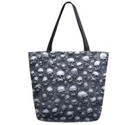 Borsa Shopper Terrible Wall With Skulls Halloween Tote Bag Shopping Shopping Bags Donna Handbag Per Regali Positivi Viaggi Donne Fidanzate