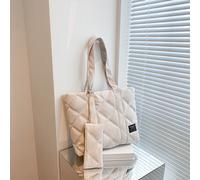 Borsa shopper trapuntata con decorazione geometrica e toppe a lettera, leggera e casual elegante, con piccola pochette, regalo perfetto per la Festa della Mamma, borsa per scuola per ragazze, studenti