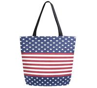 Borsa Shopper Usa Flag Design Star Stripes Pattern Borse Della Spesa A Spalla Singola Shopping Shopping Bags Casual Tote Bag Per Lavoro Regali Positivi Regali Per Compleanno