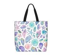 Borsa Shopper Watercolor Shells Borsa Da Piscina Riutilizzabile Lavabile Borsone Da Viaggio, Per Scuola, Spiaggia, Yoga