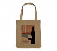 Borsa Shopping Tote Bag Aspetto Lino - Collezione Città della Francia Stile Skyline Patrimonio Regione Storia Monumento - Borsa della spesa in tela spessa 360 g Beige Naturale Borsa con spalla solida