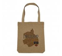 Borsa Shopping Tote Bag Aspetto Lino - Collezione Dipartimento Francia Carta Antica Creazione Originale Tutti i Dipartimenti Francesi - Borsa della spesa in tela spessa 360 g Beige Naturale Borsa a