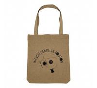 Borsa Shopping Tote Bag Aspetto Lino - Collezione Halloween Illustrazione Umorismo scherzo Disegno Strega Strega Mostro Stregone - Borsa della spesa in tela spessa 360 g Beige Naturale Borsa da spalla