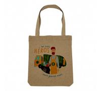 Borsa Shopping Tote Bag Aspetto Lino - Collezione mestieri I veri eroi lavoro professione insegnante medico insegnante aiuto cura - borsa della spesa tela spessa 360 g beige naturale borsa da spalla