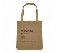 Borsa Shopping Tote Bag Aspetto Lino - Gergo di Lavoro English Office Email Icona Ufficio Collegue Umorismo Scherzo Collegue Email - Borsa della spesa tela spessa 360 g Beige Naturale Borsa da spalla