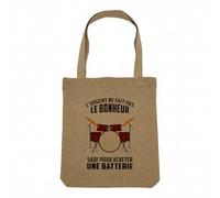 Borsa Shopping Tote Bag Aspetto Lino - L'argento non fa la felicità Passione Cibo Umorismo Scherzo Hobby Sport Musica - Borsa della spesa in tela spessa 360 g Beige naturale Borsa indossata a spalla