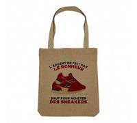 Borsa Shopping Tote Bag Aspetto Lino - L'argento non fa la felicità Passione Cibo Umorismo Scherzo Hobby Sport Musica - Borsa della spesa in tela spessa 360 g Beige naturale Borsa indossata a spalla