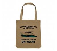 Borsa Shopping Tote Bag Aspetto Lino - L'argento non fa la felicità Passione Cibo Umorismo Scherzo Hobby Sport Musica - Borsa della spesa in tela spessa 360 g Beige naturale Borsa indossata a spalla