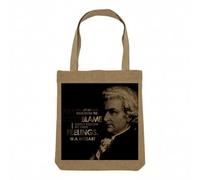 Borsa Shopping Tote Bag Aspetto Lino - Segui il mio Own Feelings Mozart Quotes Inspirational Life Success Music - Borsa da spesa in tela spessa 360 g beige naturale Borsa con spalla solida stampata in