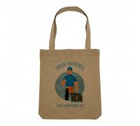 Borsa Shopping Tote Bag Effetto Lino - Collezione True Heroes English Profession Metiers Job Hero du quotidien - Borsa da spesa spessa 360 g Beige Naturale Borsa a spalla solida stampata in Francia