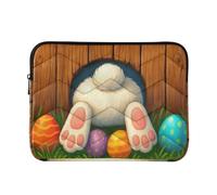 Borsa sottile per computer portatile, valigetta per il trasporto, con coniglietti, zampe, uova colorate, custodia per il trasporto