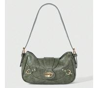 Borsa sotto braccio retrò con due cinghie per le spalle, colorblock quadrato piccolo alla moda, adatta per impiegati, colletti bianchi, pendolari e uscite, design di nicchia, stile steampunk, gotico, 