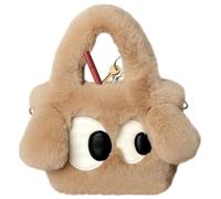 Borsa sotto le ascelle in peluche, borsa morbida | Borsa a tracolla in | peluche da donna | a tracolla da donna con design Big Eyes Dog per borsa per lo shopping