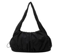 Borsa sottobraccio imbottita da donna Borsa a tracolla pieghettata a nuvola di capacità Borsa con manico superiore Tinta unita Multitasche per le vacanze di festa (Nero)