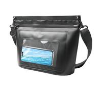 Borsa Spalla Impermeabile - Pochette Touchscreen Outdoor Viaggio | Borsa Zip Impermeabile Ordinaria Nuoto Rafting | Sacca Stagna PVC Regolabile Campeggio Escursionismo Spiaggia, 26x11x22cm Ner