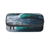 Borsa spaziosa per cancelleria con acqua di mare scenica, astuccio in tessuto Oxford, borsa portaoggetti da scrivania, astuccio carino