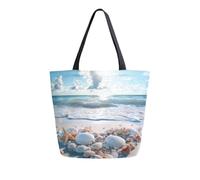 Borsa Spesa Beach Seashell Borsa Tracolla Pieghevole Grande Borse A Spalla Per Picnic Viaggi Shopping