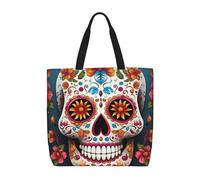 Borsa Spesa Colorful Sugar Skull Borsa A Mano Resistente Grande Shopper Bag Per Shopping Casa Viaggi