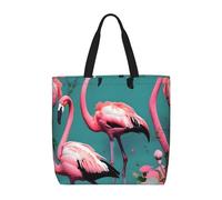 Borsa Spesa Flamingo Flowers Print Borsa Da Spiaggia Resistente Grande Sacchetto Della Spesa Per Donna Lavoro Shopping