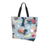 Borsa Spesa Hot Dogs And Lemonade Printed Borsa Tracolla Riutilizzabile Portatile Borse A Spalla Per Donna Lavoro Shopping