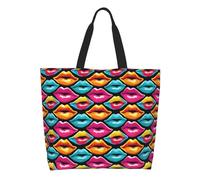 Borsa Spesa Rainbow Lips Lover'S Day Borsa Tracolla Resistente Impermeabile Borse A Spalla Per Casa Picnic Donna
